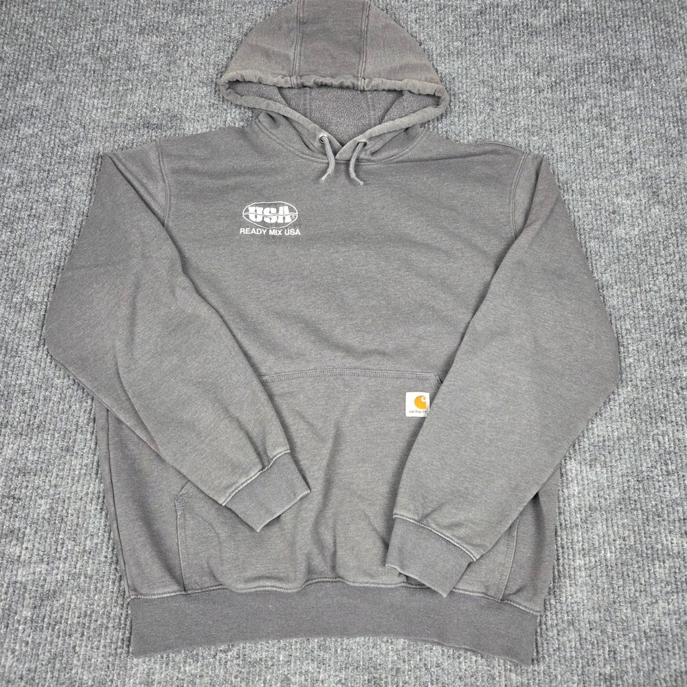 Carhartt Mens Loose Fit Midweight Hoodie Gray Ready Mix USA Logo TS0121-M Large
